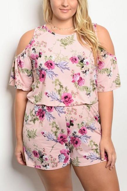 Plus size pink romper top