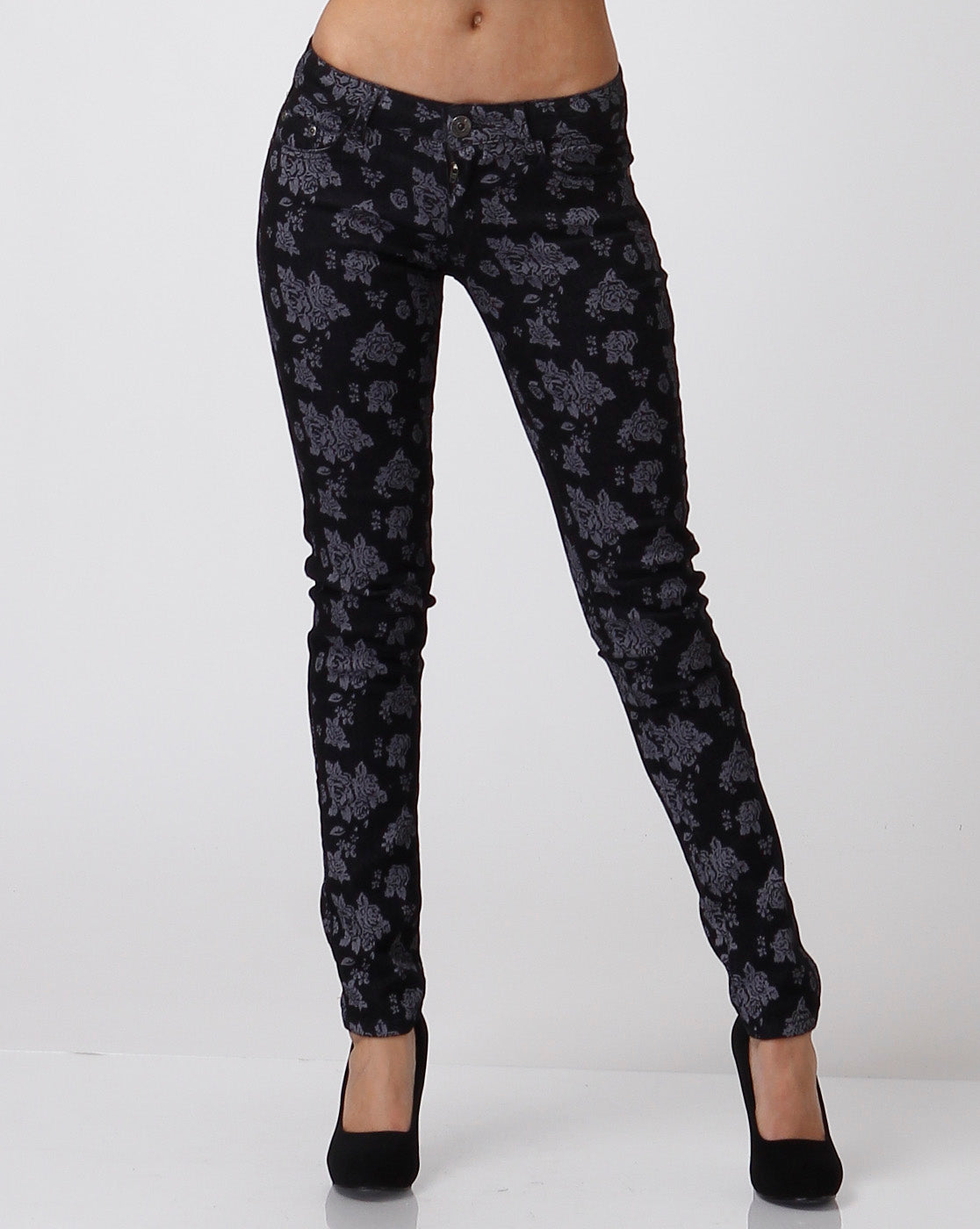 Grey Floral Bottoms
