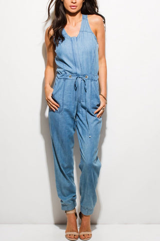 Blue Chambray Jean Jumpsuit