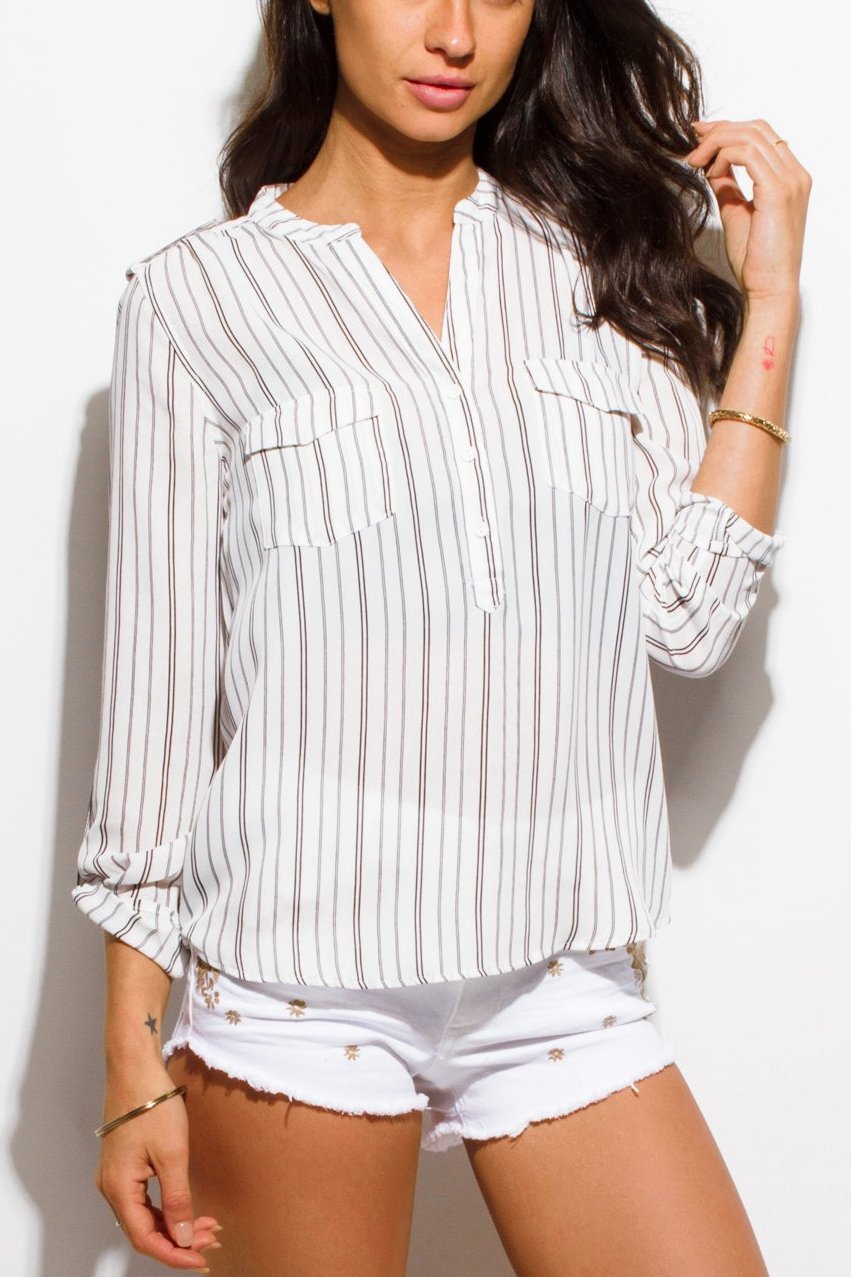 Striped Button Blouse