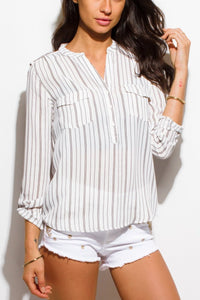Striped Button Blouse