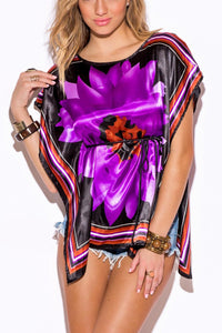 Purple Kimono Tunic Blouse