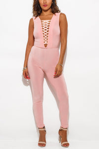 Peachy Caged Front Jumpsuit