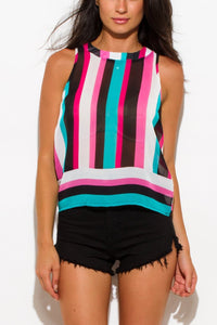 Sheer Chiffon Sleeveless Blouse