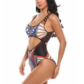 Tribal Print One-Piece Swimsuit
