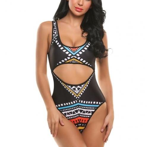 Tribal Print One-Piece Swimsuit