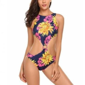 Cutout Floral One Piece Bikini