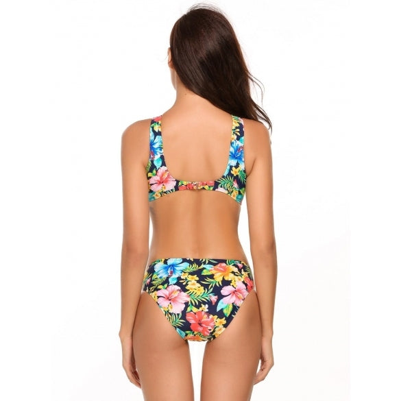 Floral One piece Cutout Bikini