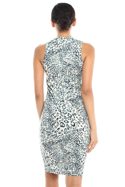 Halter Neck Leopard Print Dress