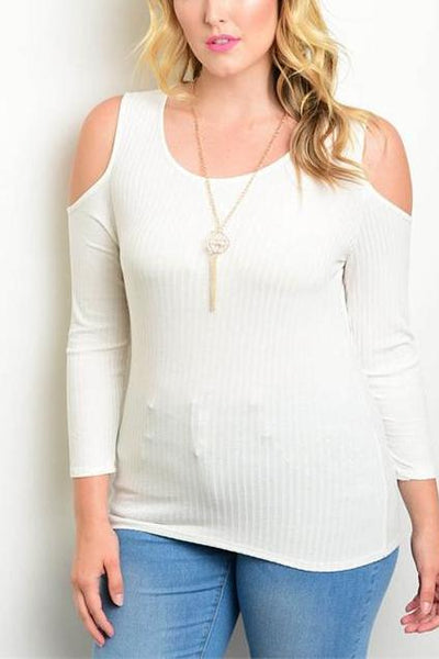 Peek-A-Boo Shoulders Plus Size Blouse