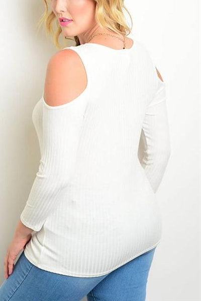 Peek-A-Boo Shoulders Plus Size Blouse