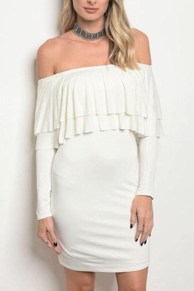 Ruffle Shoulders Dress