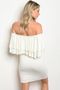 Ruffle Shoulders Dress