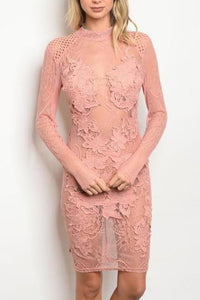 Rose Pink Lace Dress Dress