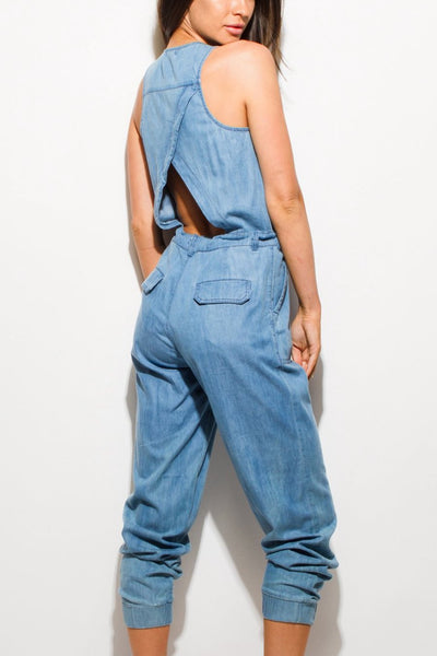 Blue Chambray Jean Jumpsuit