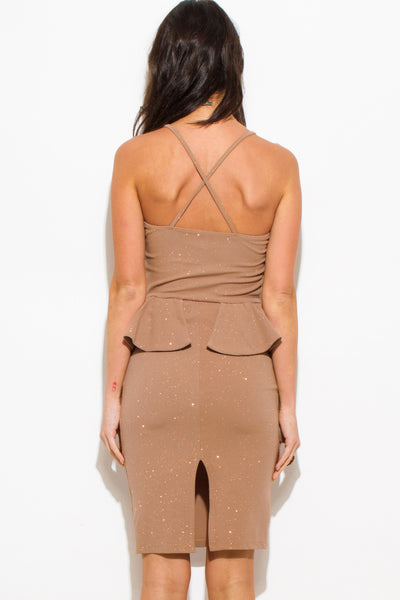 Glitter Peplum Mini Dress